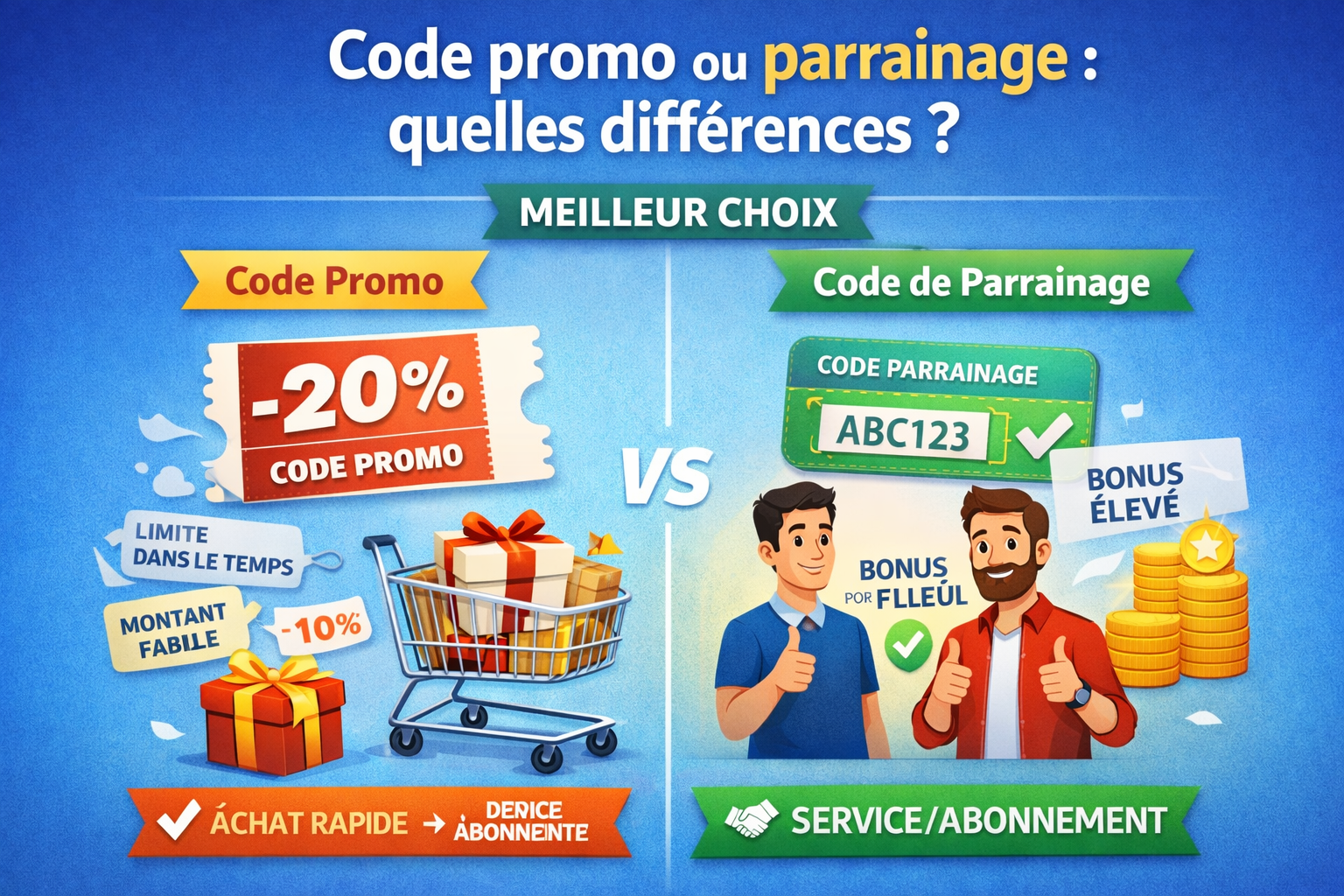 Code promo ou parrainage : quelles différences