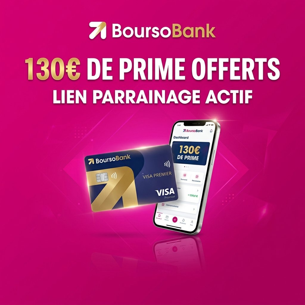 BoursoBank code parrainage pour recevoir jusqu'à 130€ de prime de bienvenue à l'ouverture d'un compte bancaire en ligne