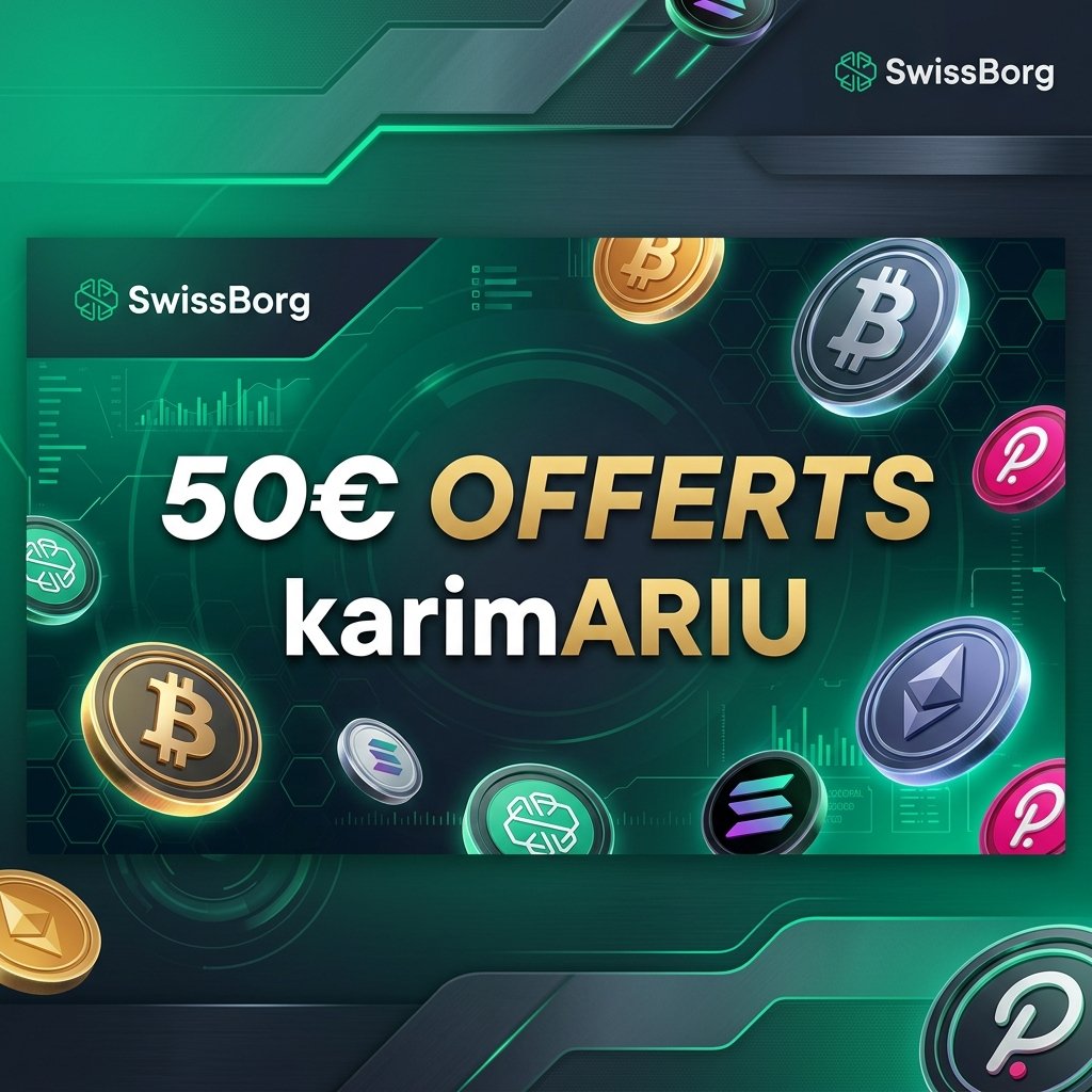 SwissBorg code parrainage karimARIU pour débloquer 50€ de bonus crypto lors de votre premier dépôt de 100€