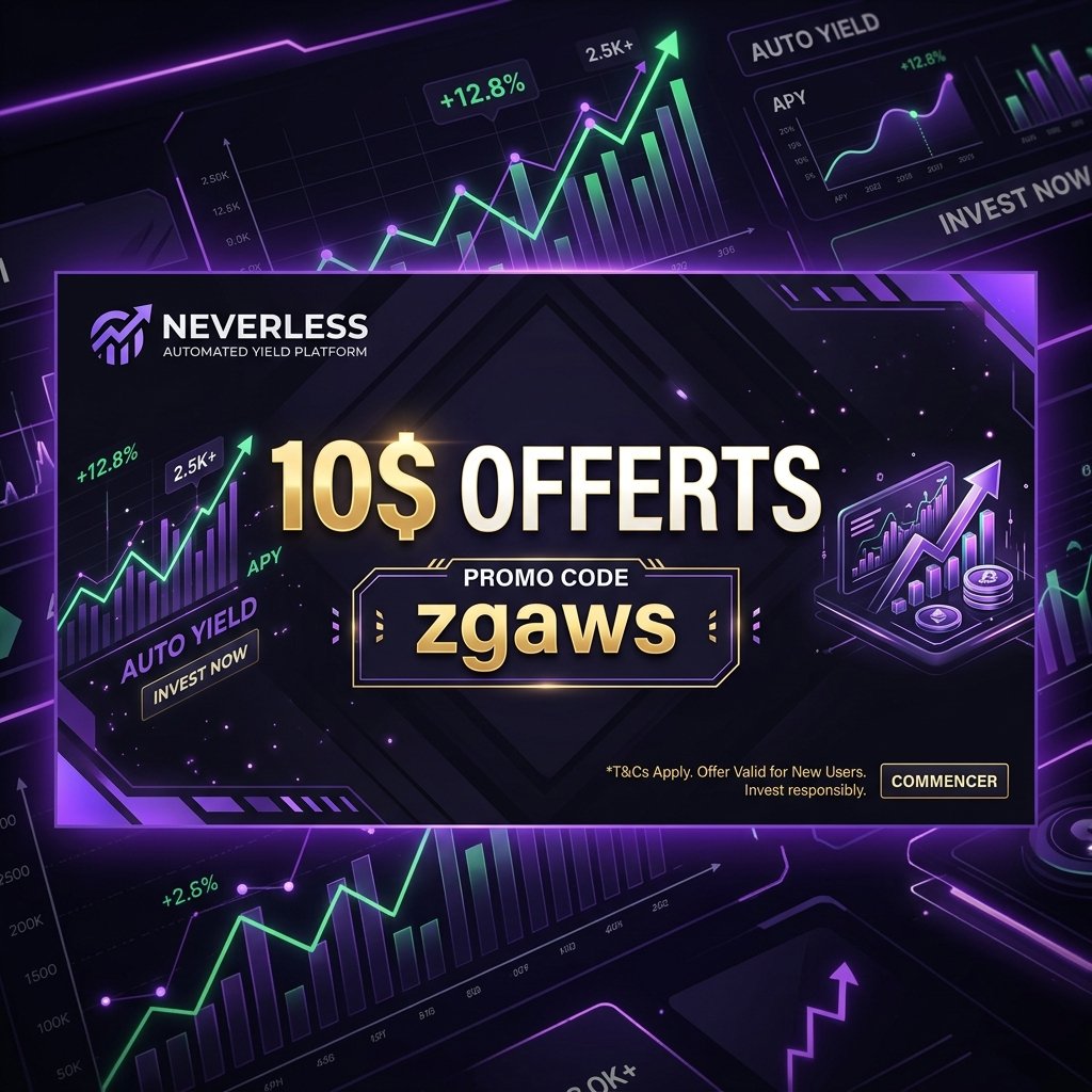 Neverless code parrainage zgaws pour obtenir 10$ offerts lors de votre premier dépôt d'investissement