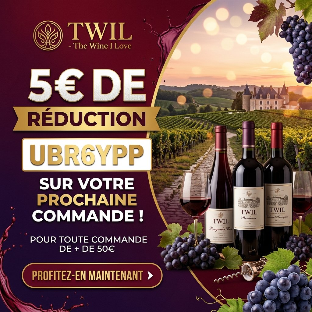 TWIL code promo UBR6YPP pour débloquer 5€ de réduction sur votre première commande de vin en direct des vignerons récoltants