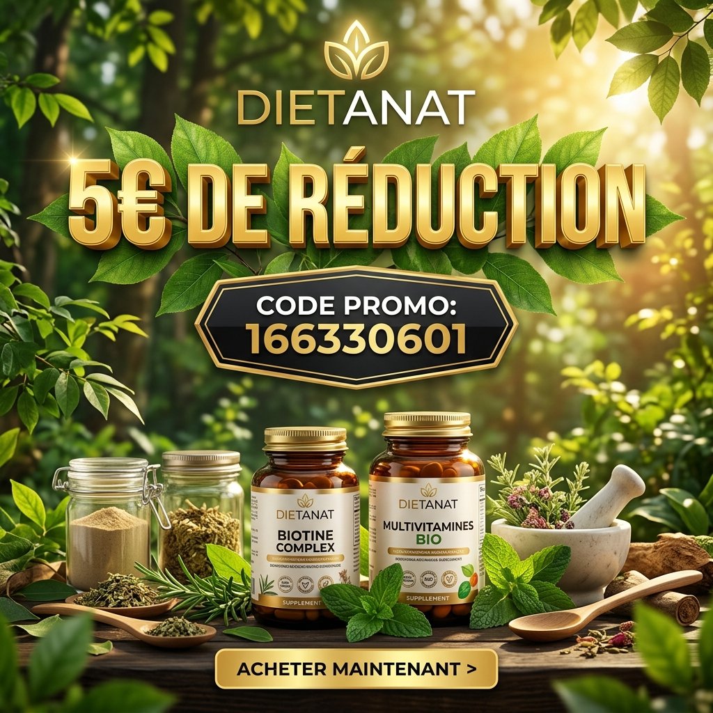 Dietanat code promo et parrainage 166330601 offrant 5€ de réduction sur les produits naturels