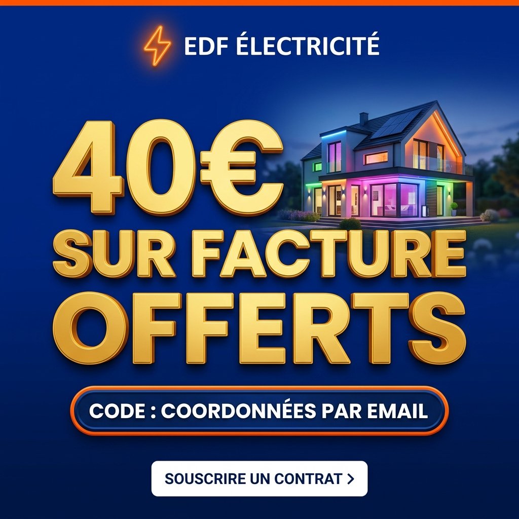 Obtenez 40€ de remise sur votre facture d'électricité EDF grâce au parrainage officiel.
