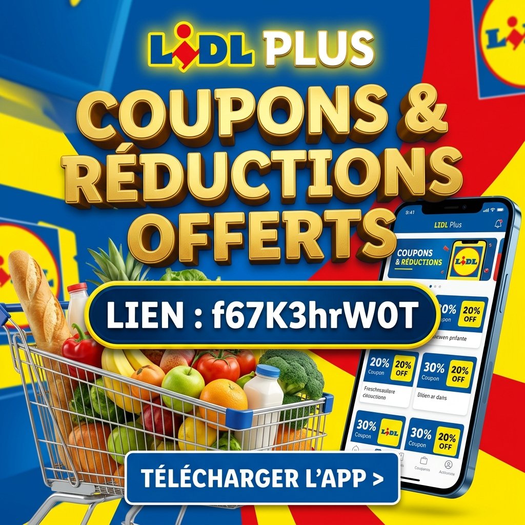 Offre de parrainage application Lidl Plus permettant d'activer des coupons et réductions exclusifs Lidl Plus Code Promo