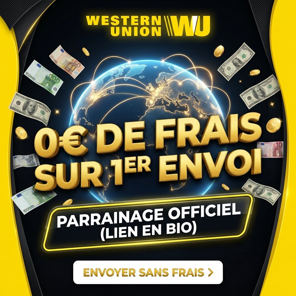 Envoyez de l'argent sans frais avec Western Union grâce à notre lien de parrainage officiel.
